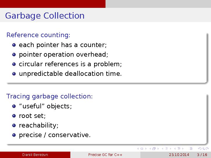 Файл:Точная сборка мусора с некооперативным компилятором для C++ (Даниил Березун, SECR-2014).pdf