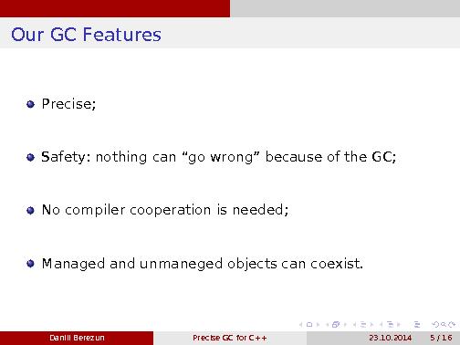 Точная сборка мусора с некооперативным компилятором для C++ (Даниил Березун, SECR-2014).pdf