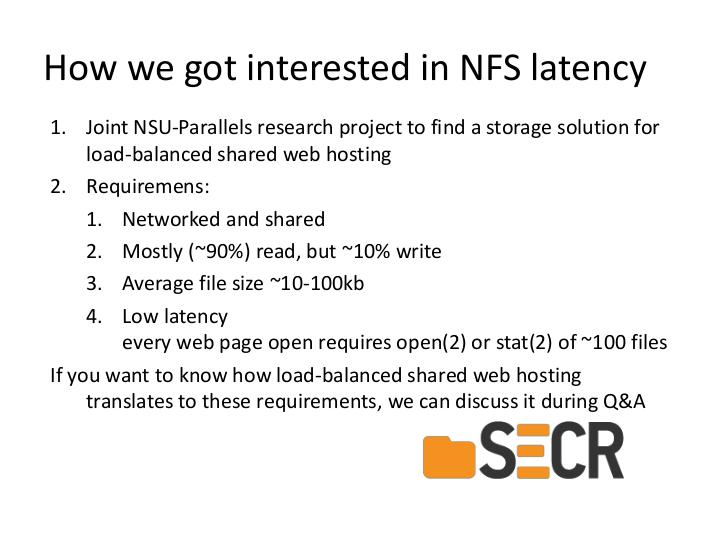 Файл:On one source of latency in NFSv4 client (Dmitry Irtegov, SECR-2017).pdf