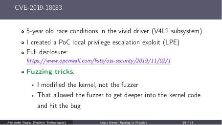 Файл:Фаззинг ядра Linux на практике (Александр Попов, ISPRASOPEN-2019).pdf