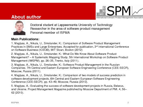 ISPMA — стандарт обучения и сертификации менеджеров продуктов (Андрей Маглиас, ProductCampSPB-2012).pdf