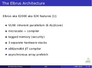 Free software porting on the Elbrus architecture (Андрей Савченко, LVEE-2019).pdf