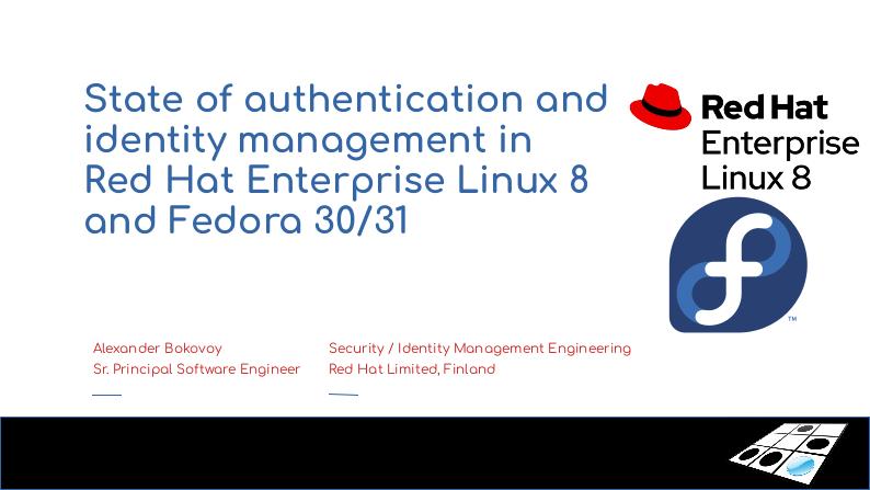 Файл:Эволюция учета и аутентификации пользователей в Red Hat Enterprise Linux 8 и Fedora (Александр Боковой, OSSDEVCONF-2019).pdf