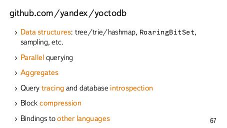 Файл:YoctoDB @ Yandex.Classifieds (Vadim Tsesko, SECR-2016).pdf